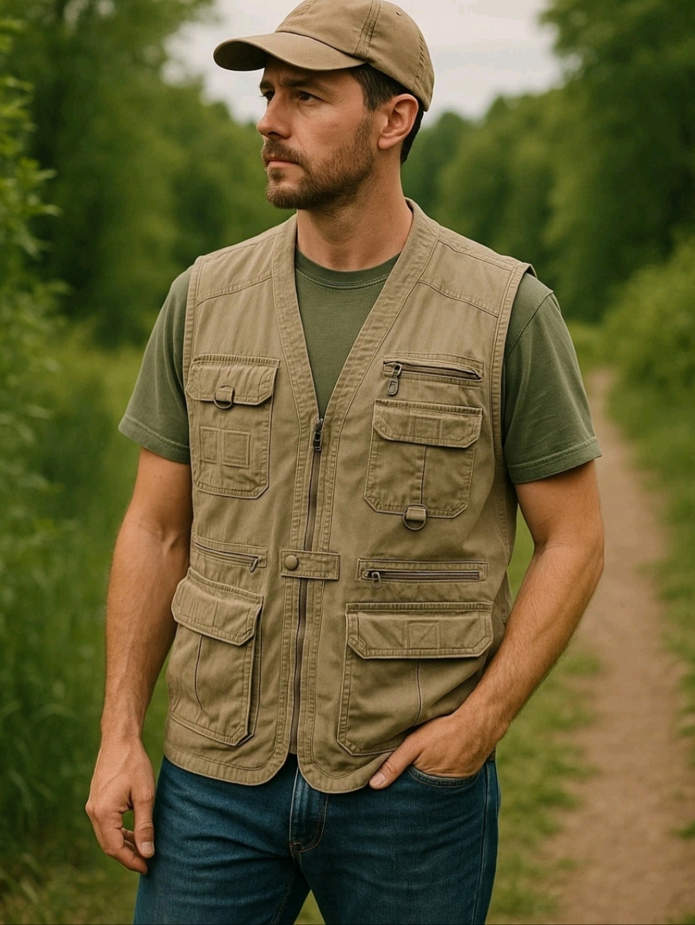 Vintage 90s Orvis Fly Fishing Vest Men's Medium Khaki Multi-Pocket